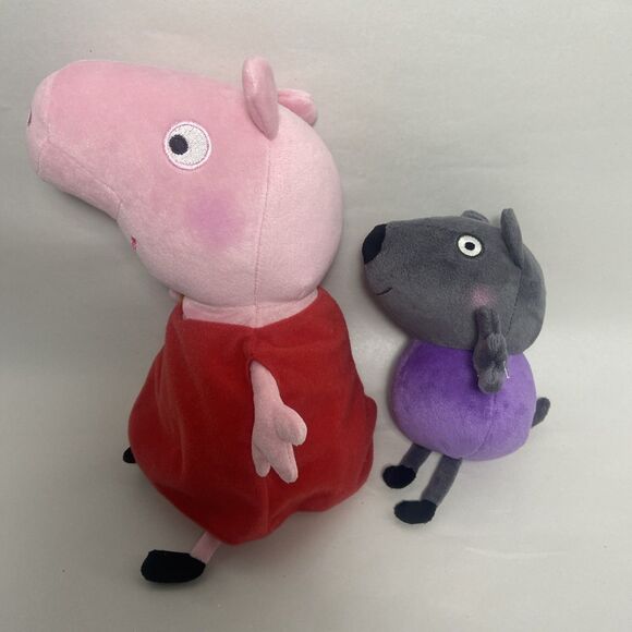 Ty Beanie Babies Peppa Pig Pink Holding Teddy Bear With Danny Dog Plush Lot of 2 - Picture 4 of 5